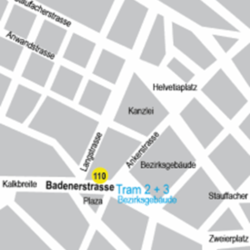 Standortkarte Filiale Badenerstrasse