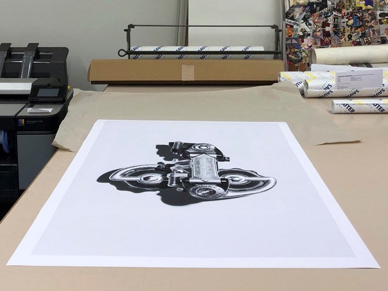 Fotografie wird ausgelegt