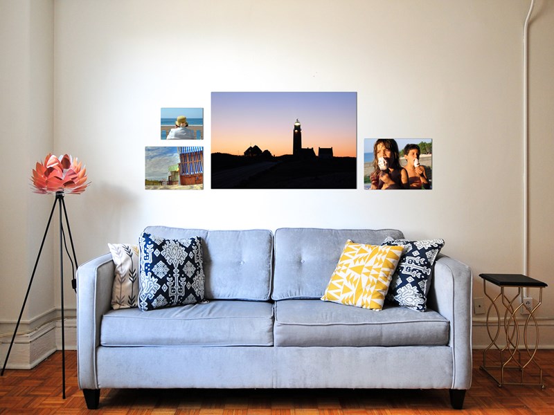 Wand mit Fotoposter